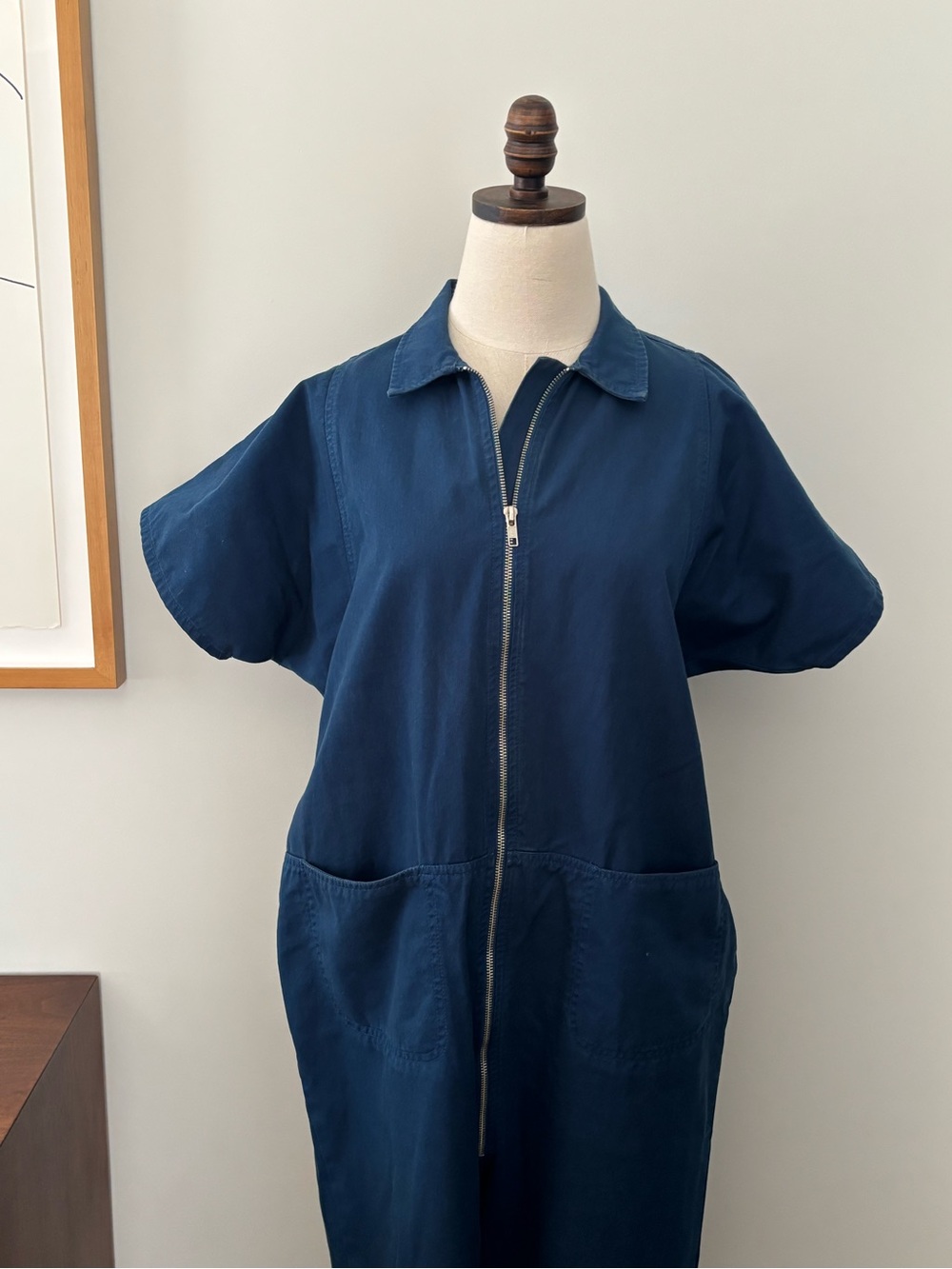 Rachel Comey Cobalt Blue  Zip-Front Short-Sleeve Jumpsuit Size 4 - Picture 2 of 9